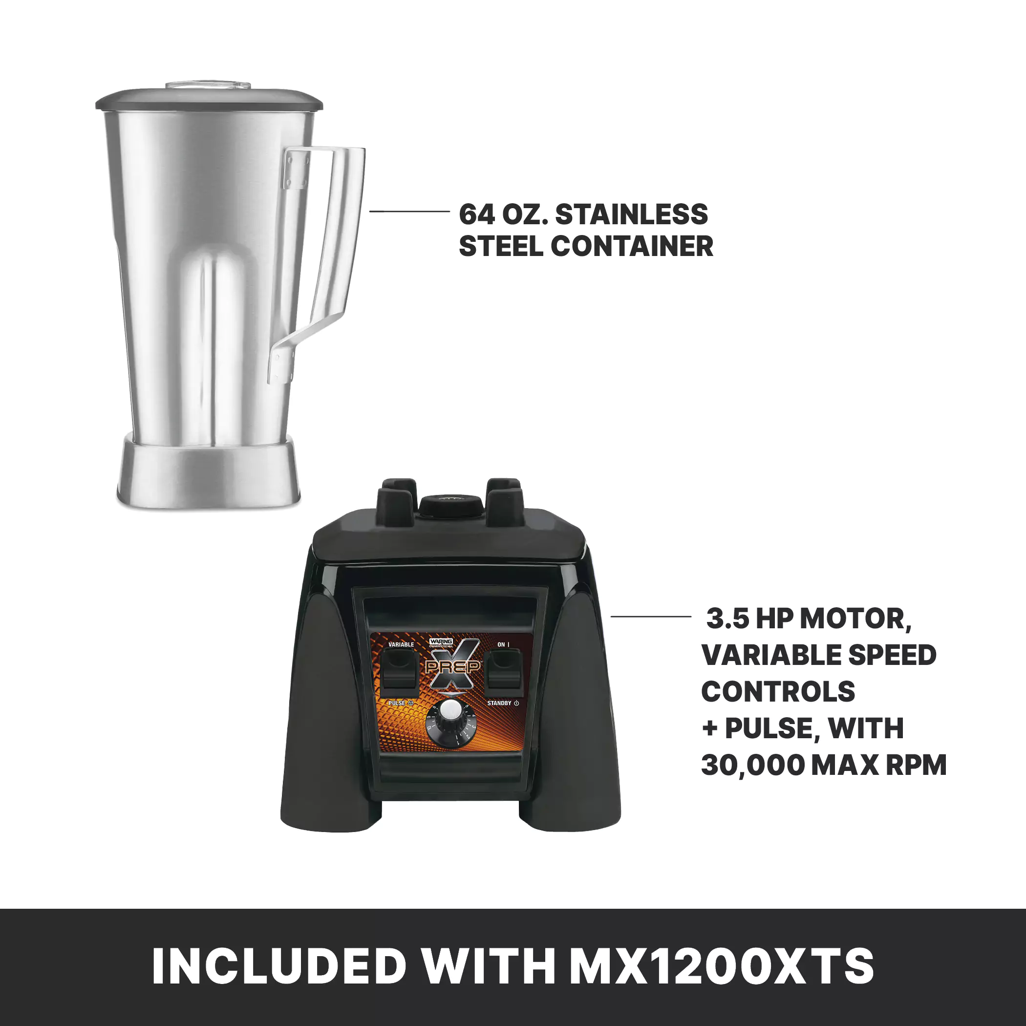XPREP Food Blender with Variable-Speed and 64 oz. Stainless Steel Container